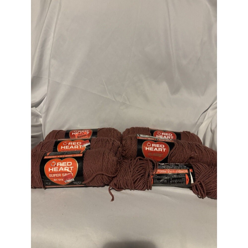 Lot Of 6 Red Heart Super Saver Yarn 4-ply Worsted 374 Country Rose